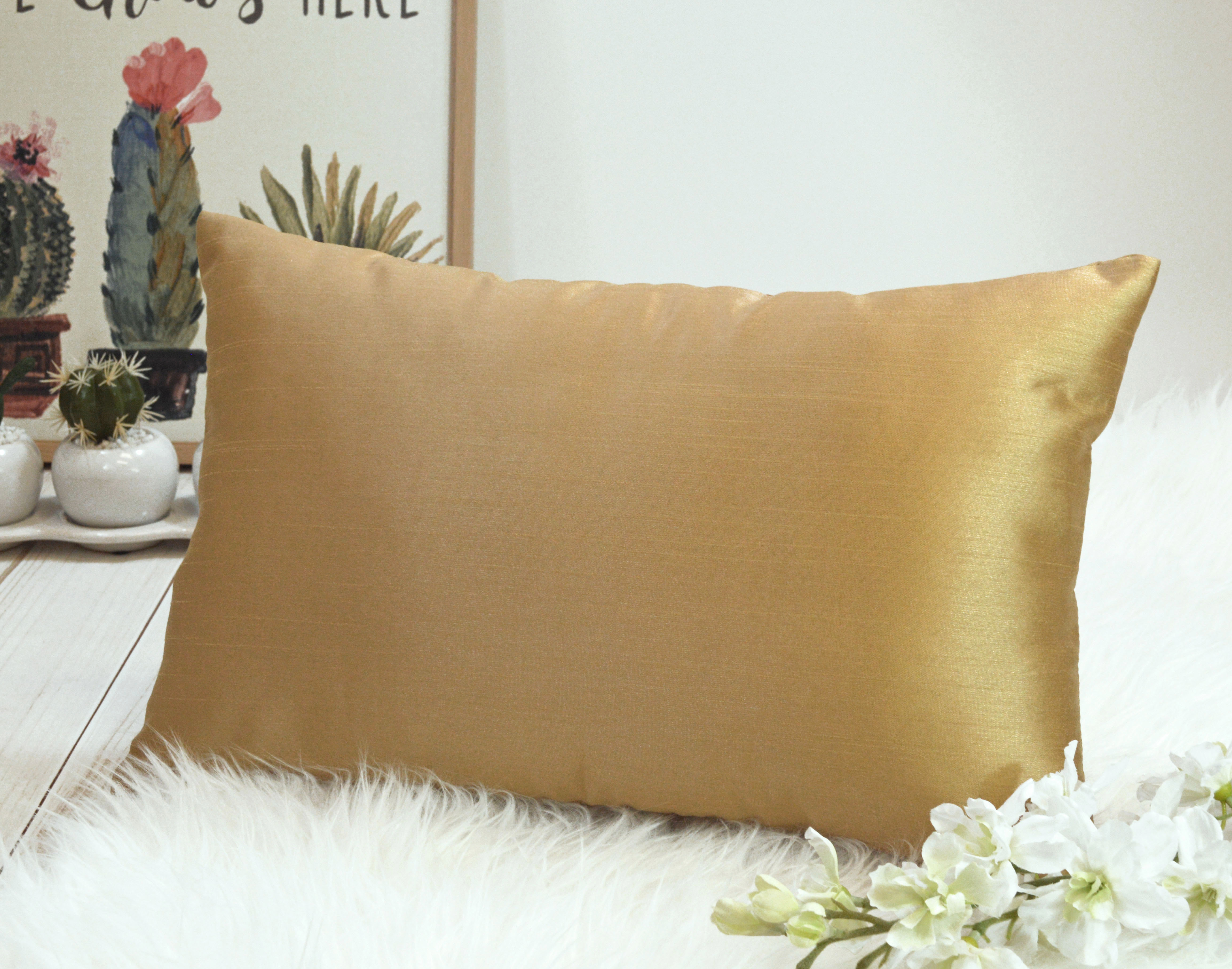 Aiking Home Solid Faux Silk Euro Sham / Throw Pillow COVER, ( Pack of 1